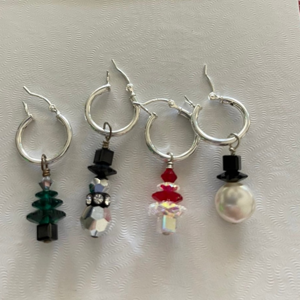 Sterling silver hoops with charms (7 looks price for the price of one)!
